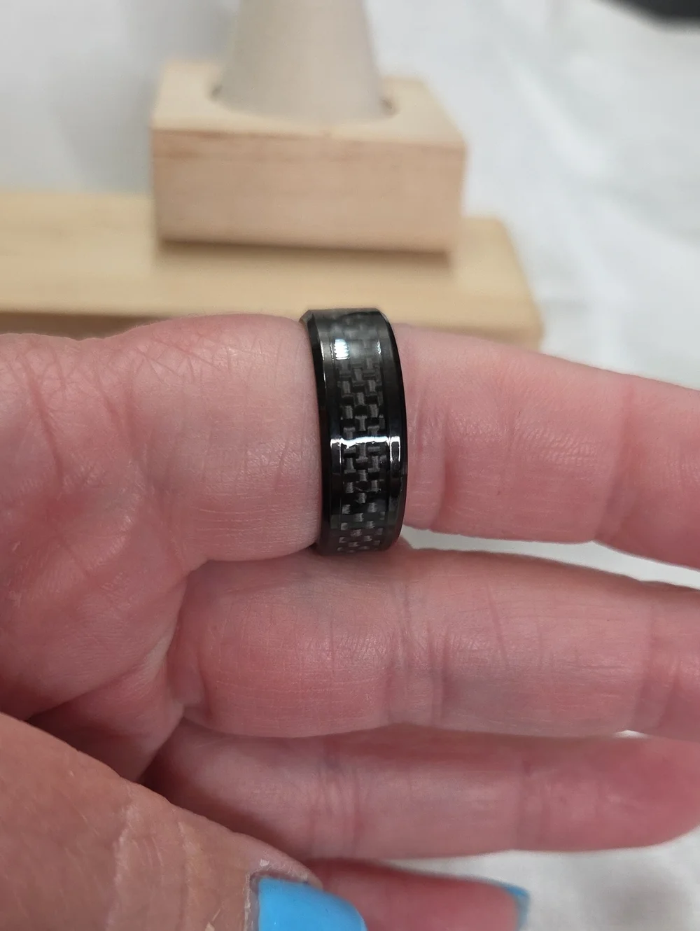 Men's or Unisex Black Gray Design Ring Stainless Steel Band Ring Wedding Band